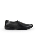 Men's leather black shoes 02077