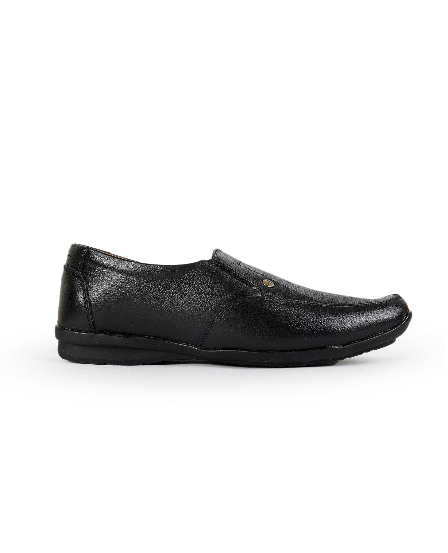 Men's leather black shoes 02077