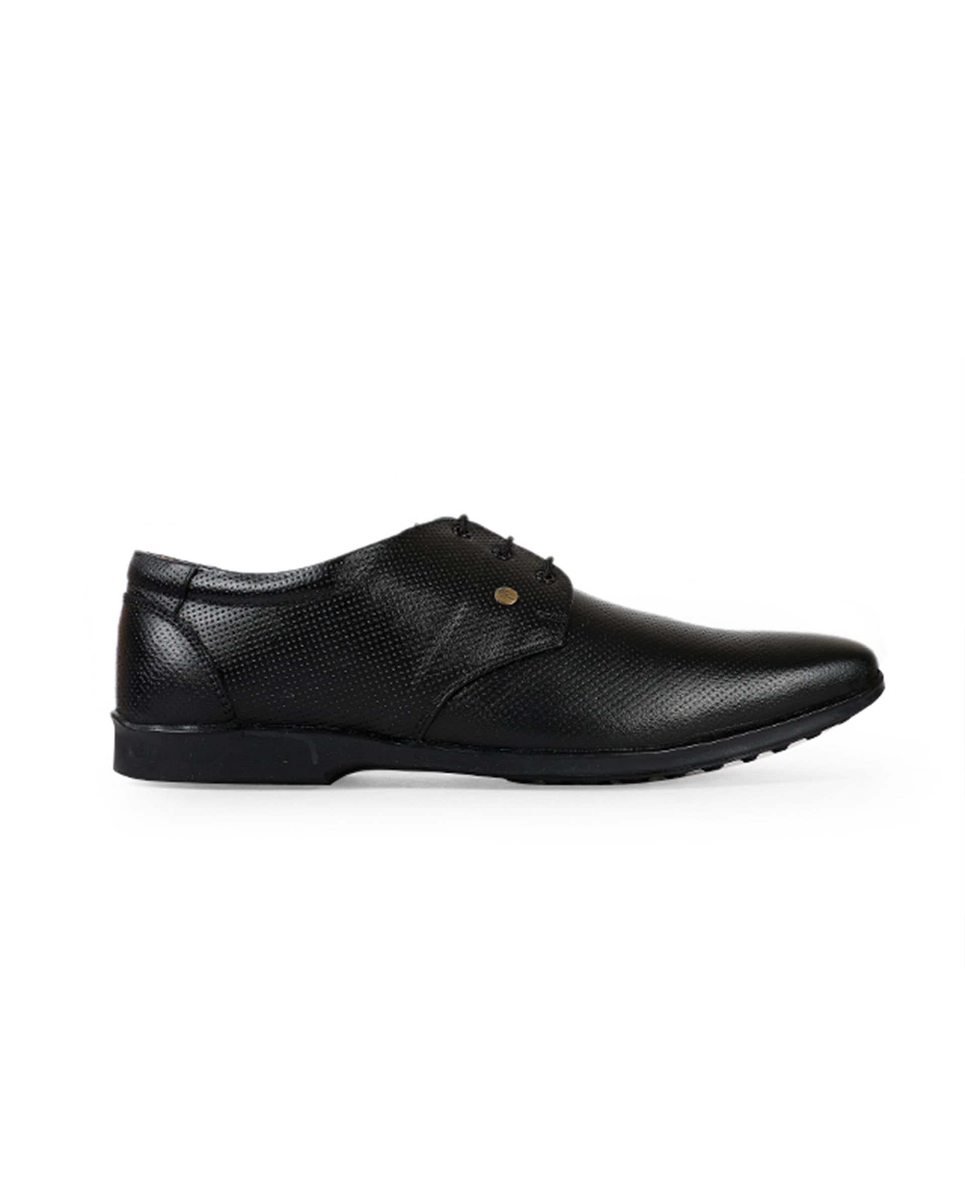Men's leather black shoes 02084