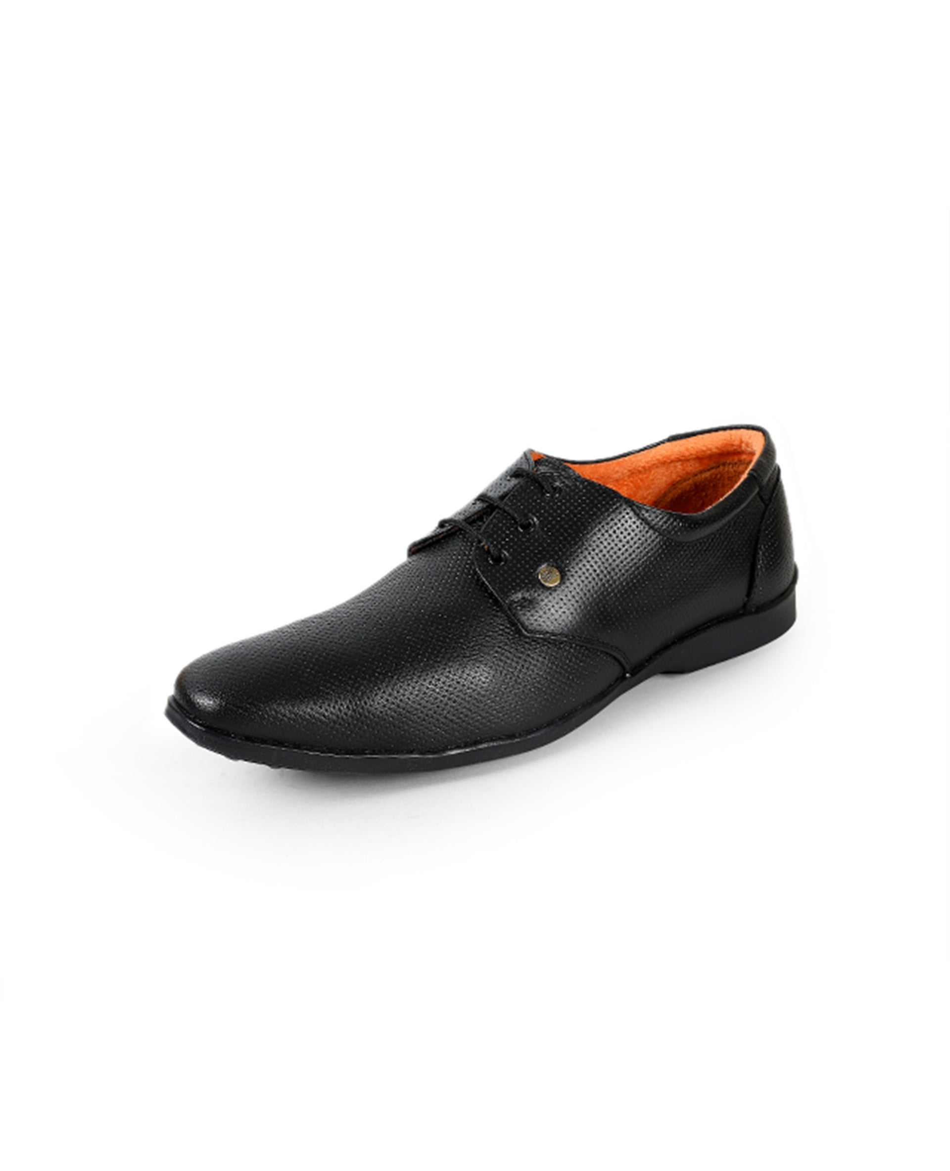 Men's leather black shoes 02084