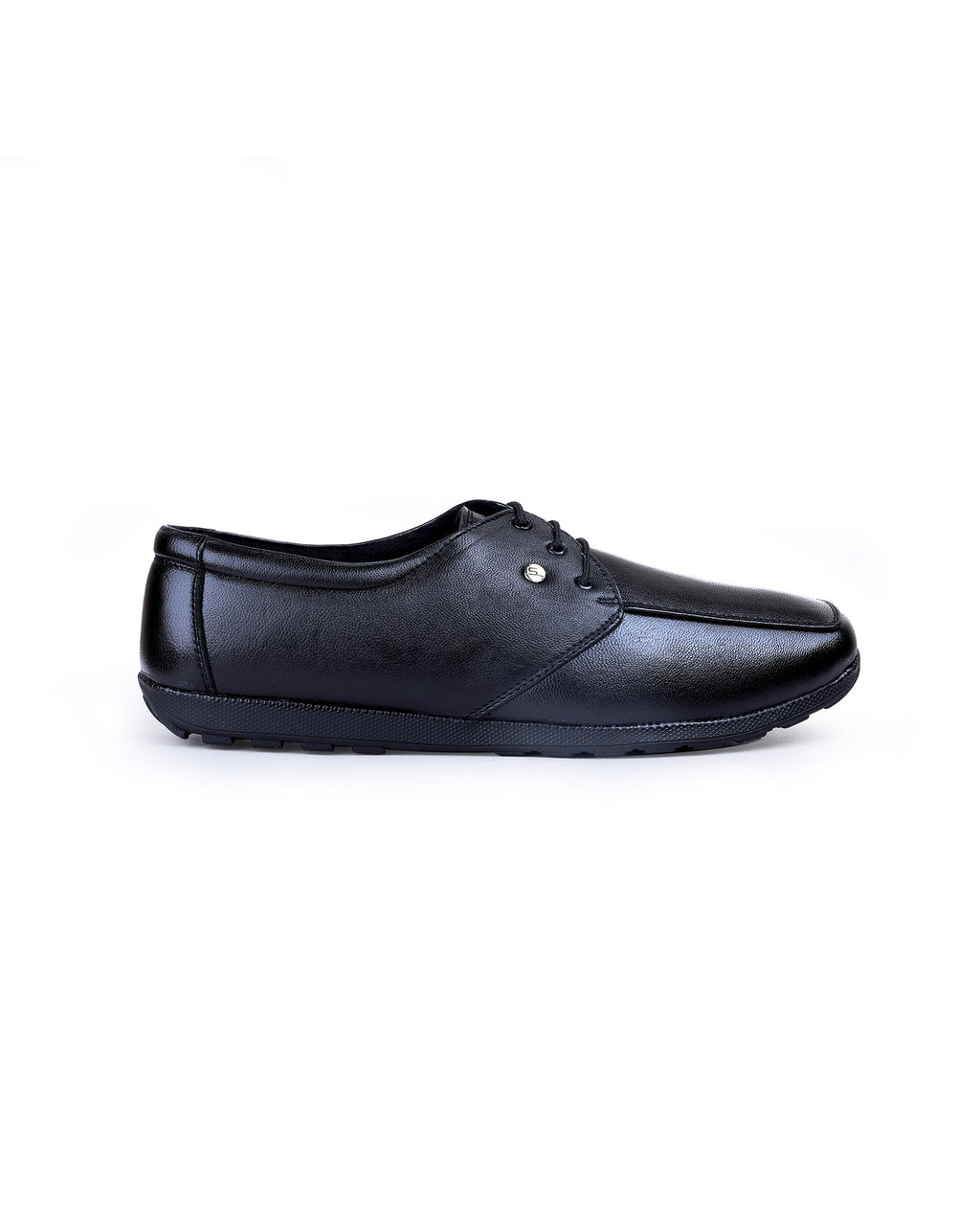 Men's leather black shoes 02088