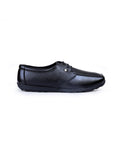 Men's leather black shoes 02088