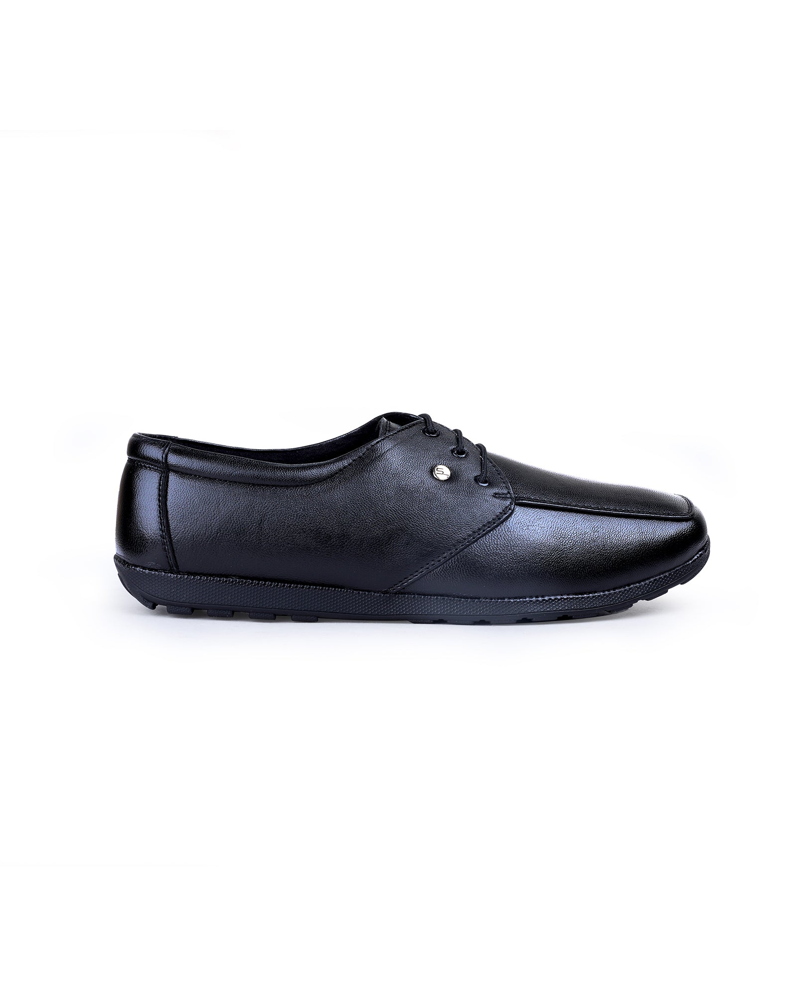 Men's leather black shoes 02088