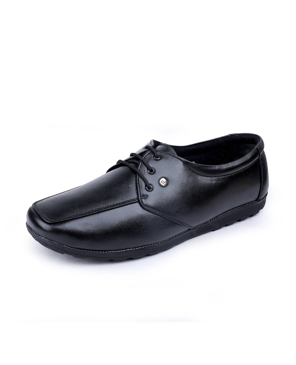 Men's leather black shoes 02088