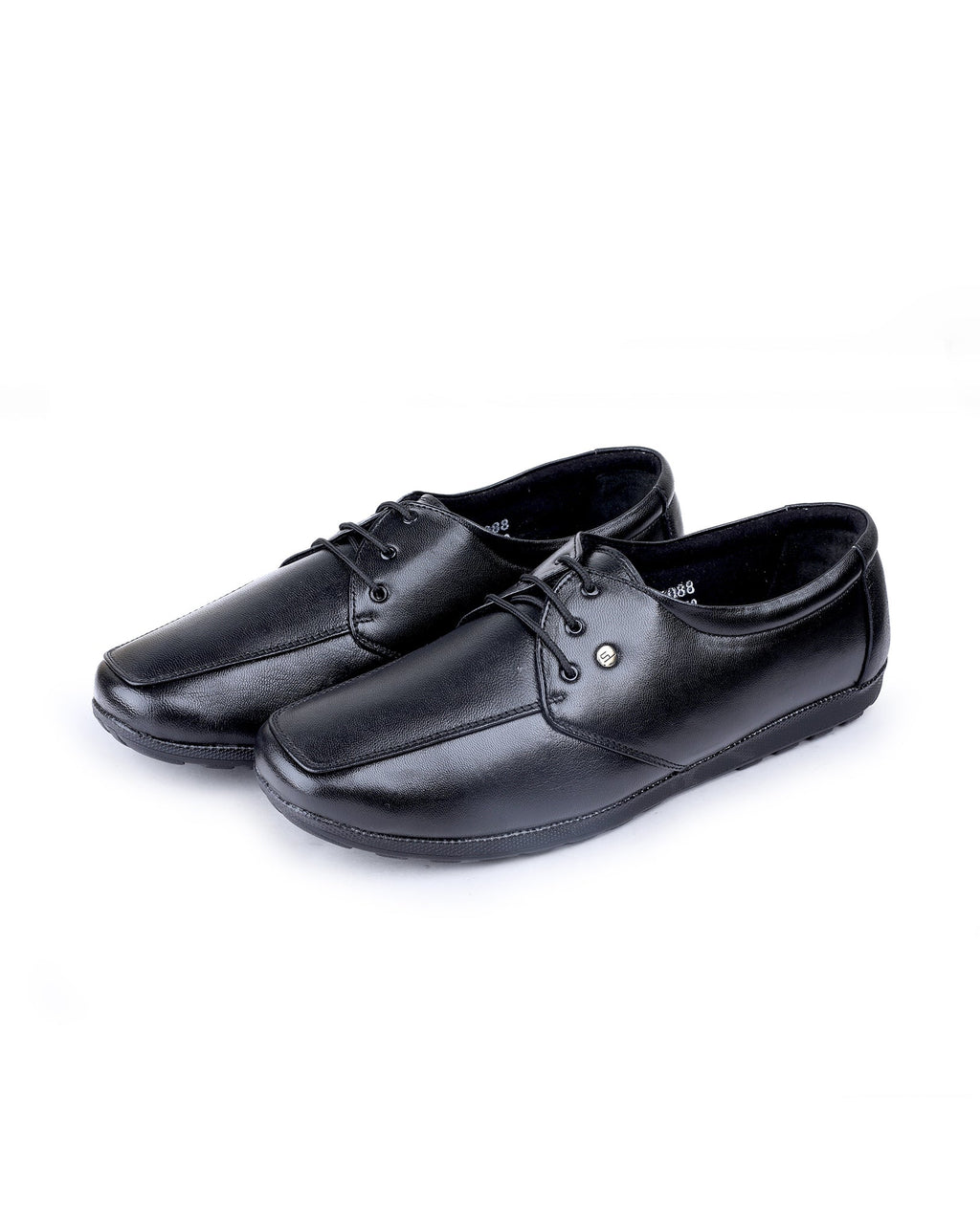Men's leather black shoes 02088