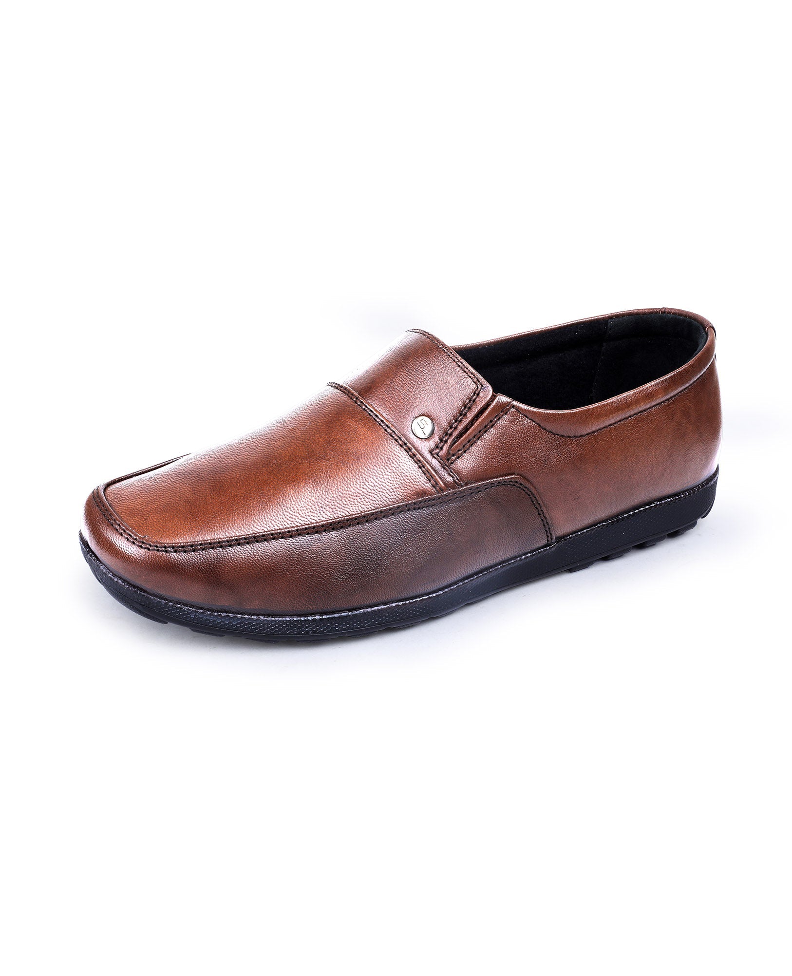 Men's leather brown shoes 02090