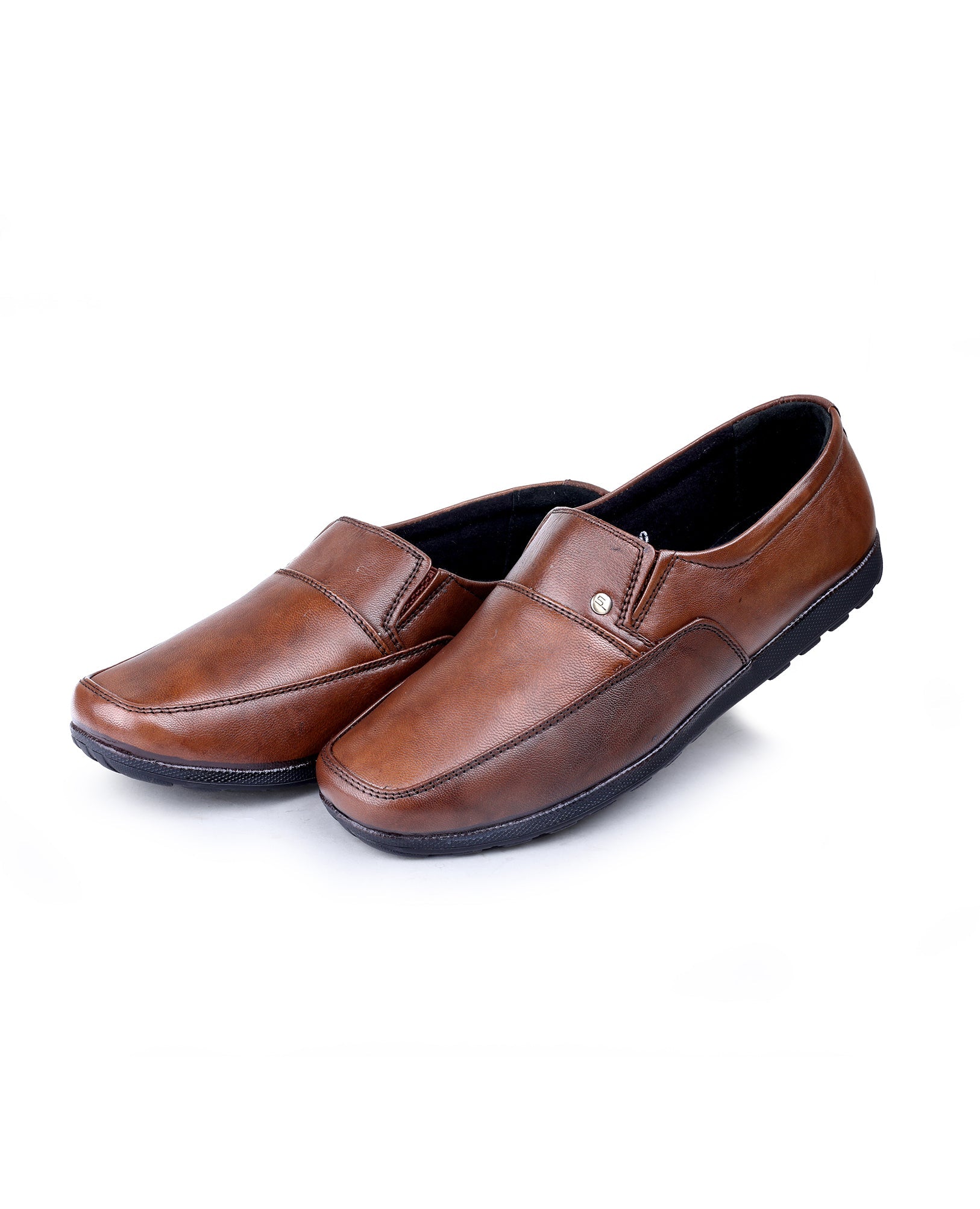 Men's leather brown shoes 02090