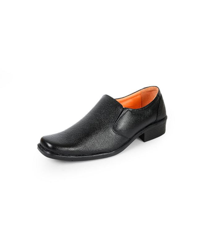 Men's leather black shoes 04252