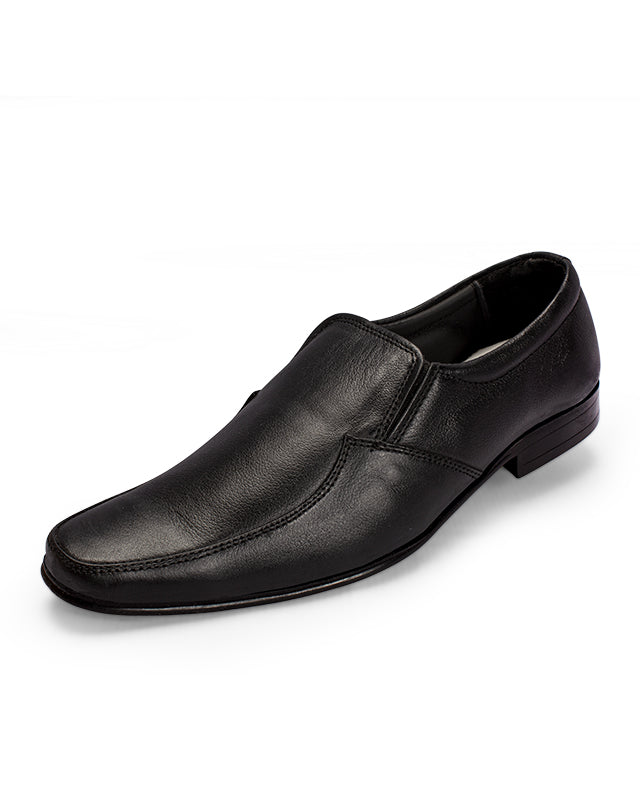Men's leather black shoes 09440