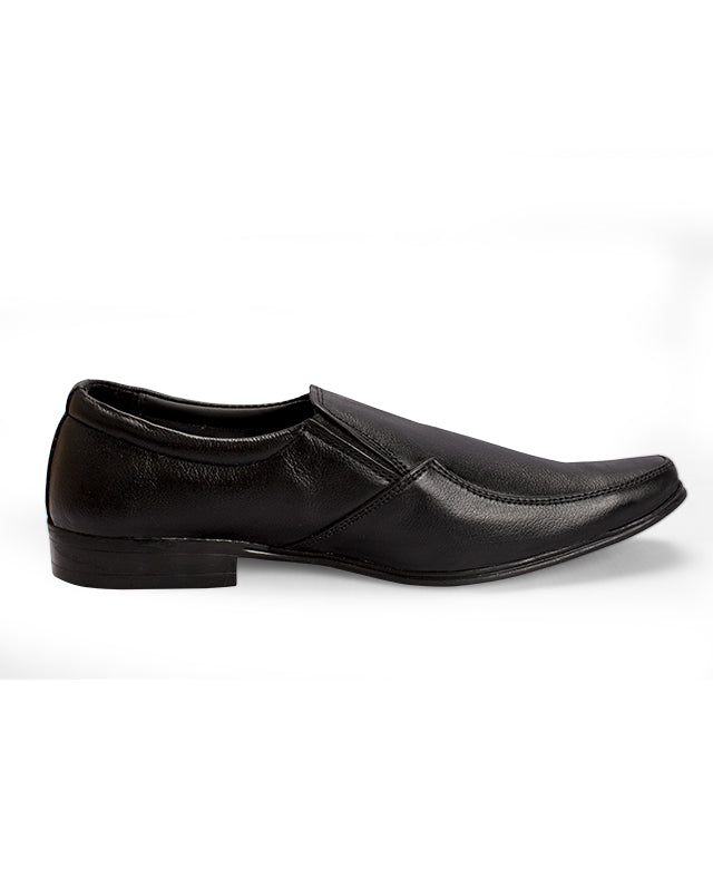Men's leather black shoes 09440
