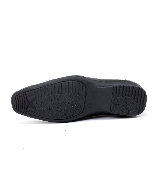 Men's leather black shoes  09445