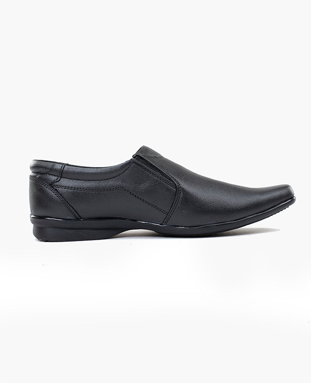 Men's leather black shoes  09445