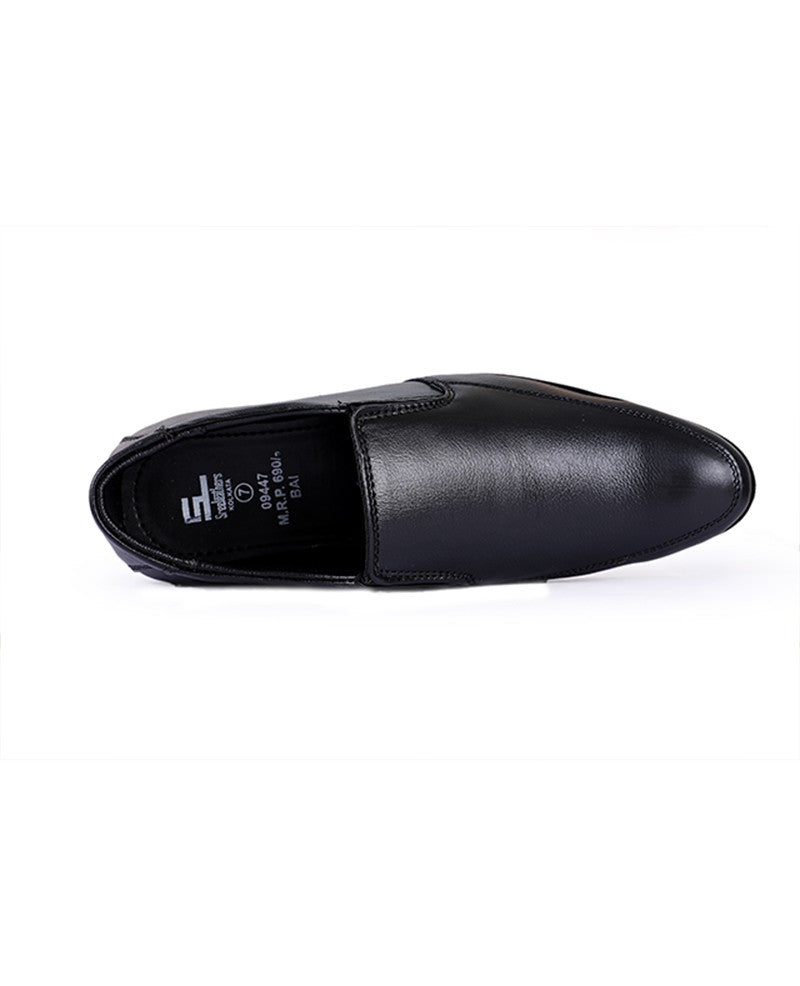 Men's Leather Black Shoes 09447