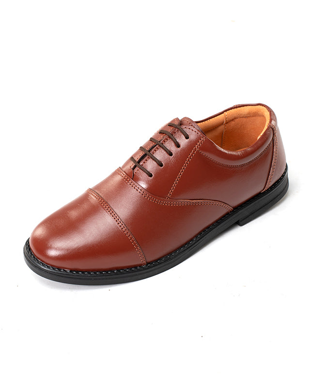 Men's leather oxford brown shoes 05002