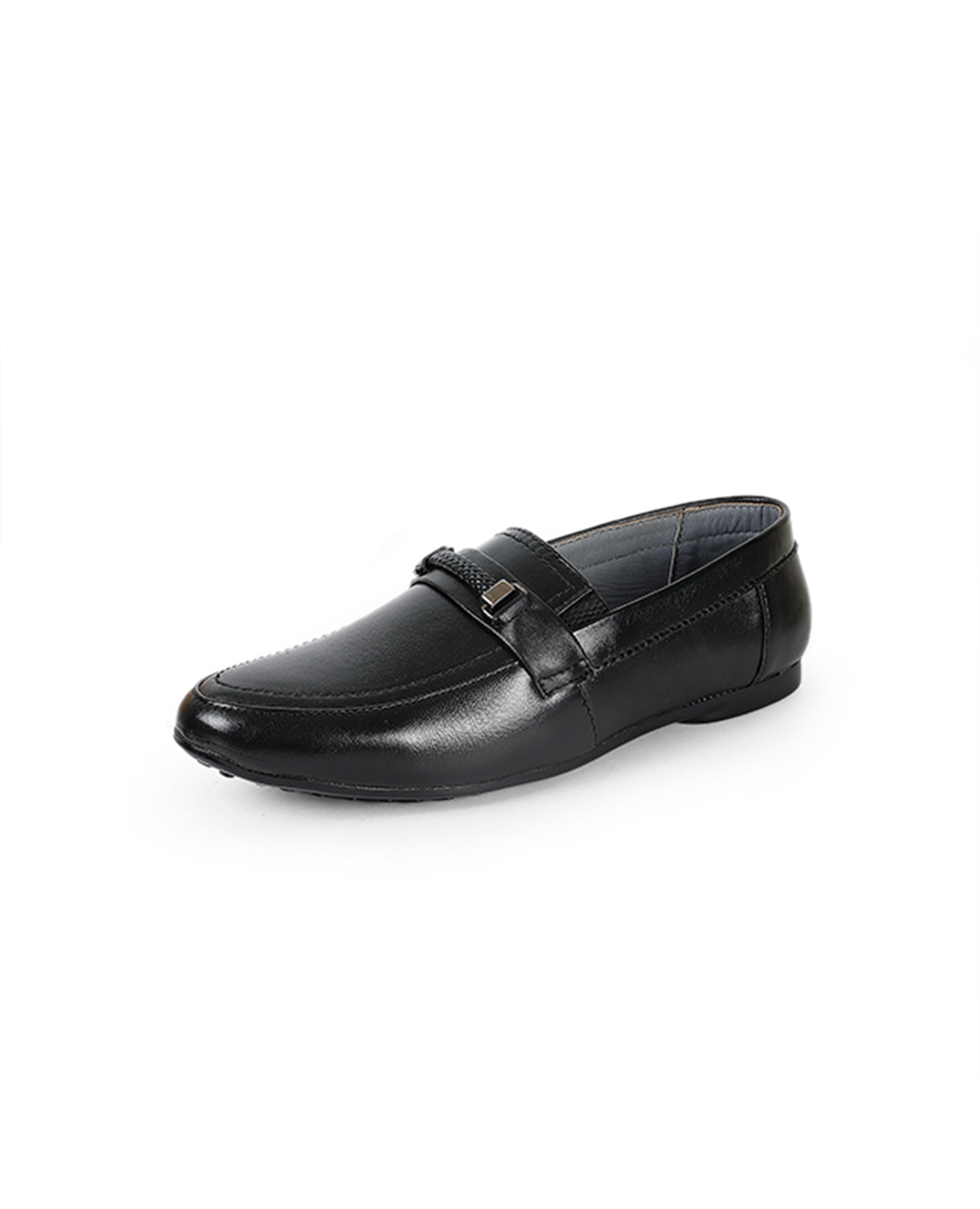 Men's leather black shoes 106419