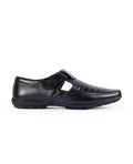 Men's leather Fisherman black Sandals 10801