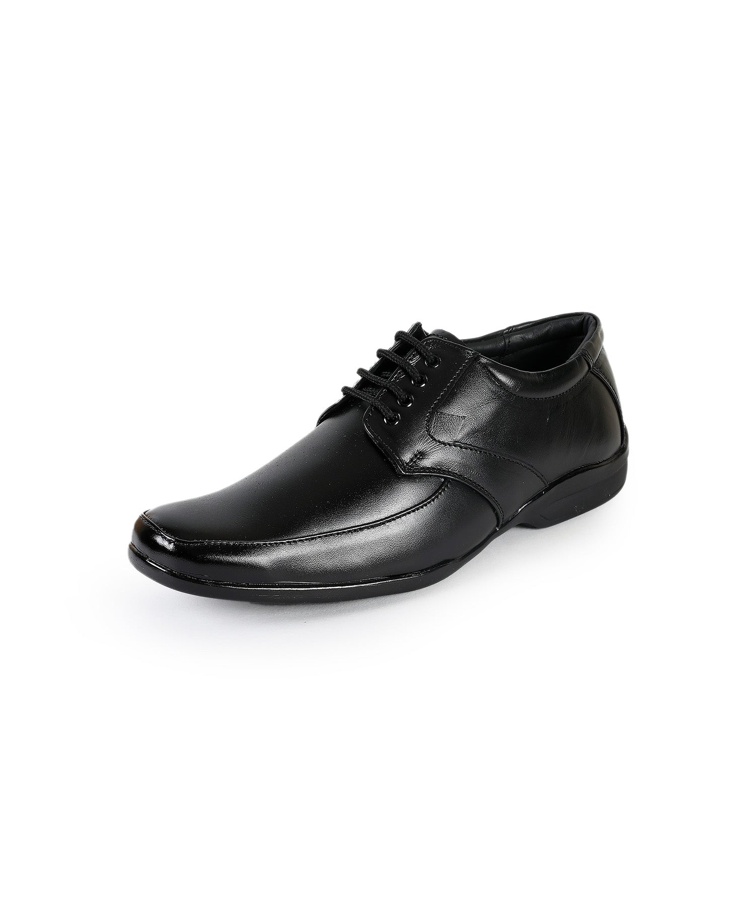 Men's leather black shoes 10802