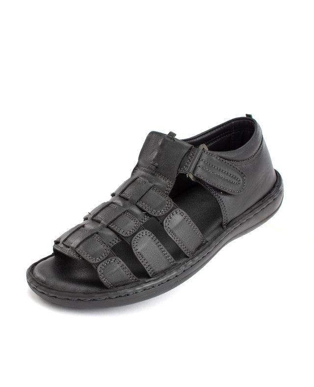 Men's leather black sandal 117406