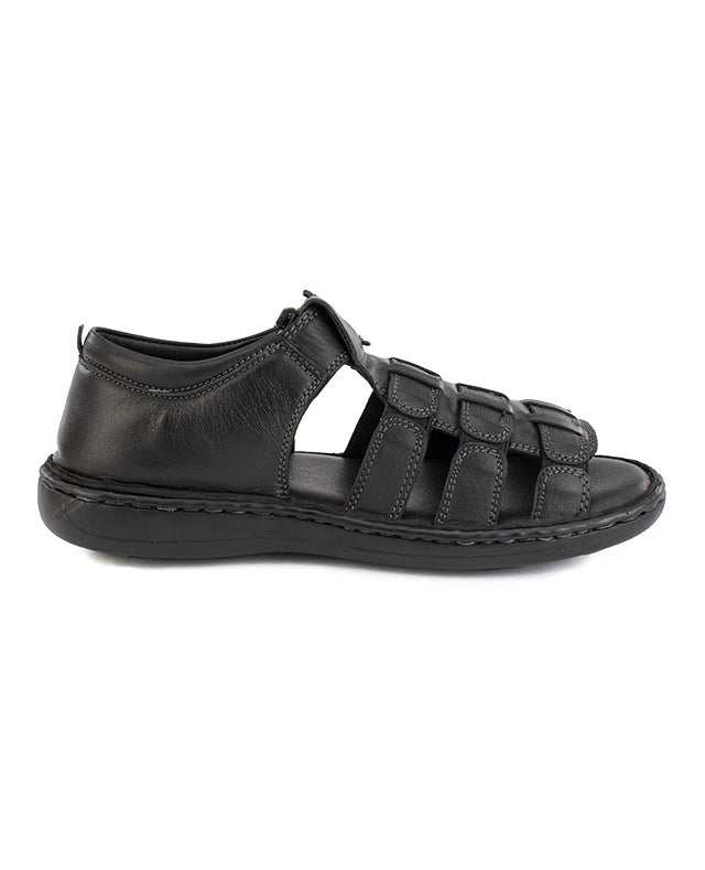 Men's leather black sandal 117406