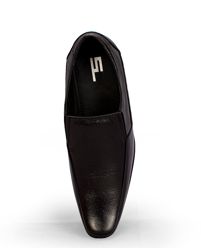 Men's leather black shoes 17912