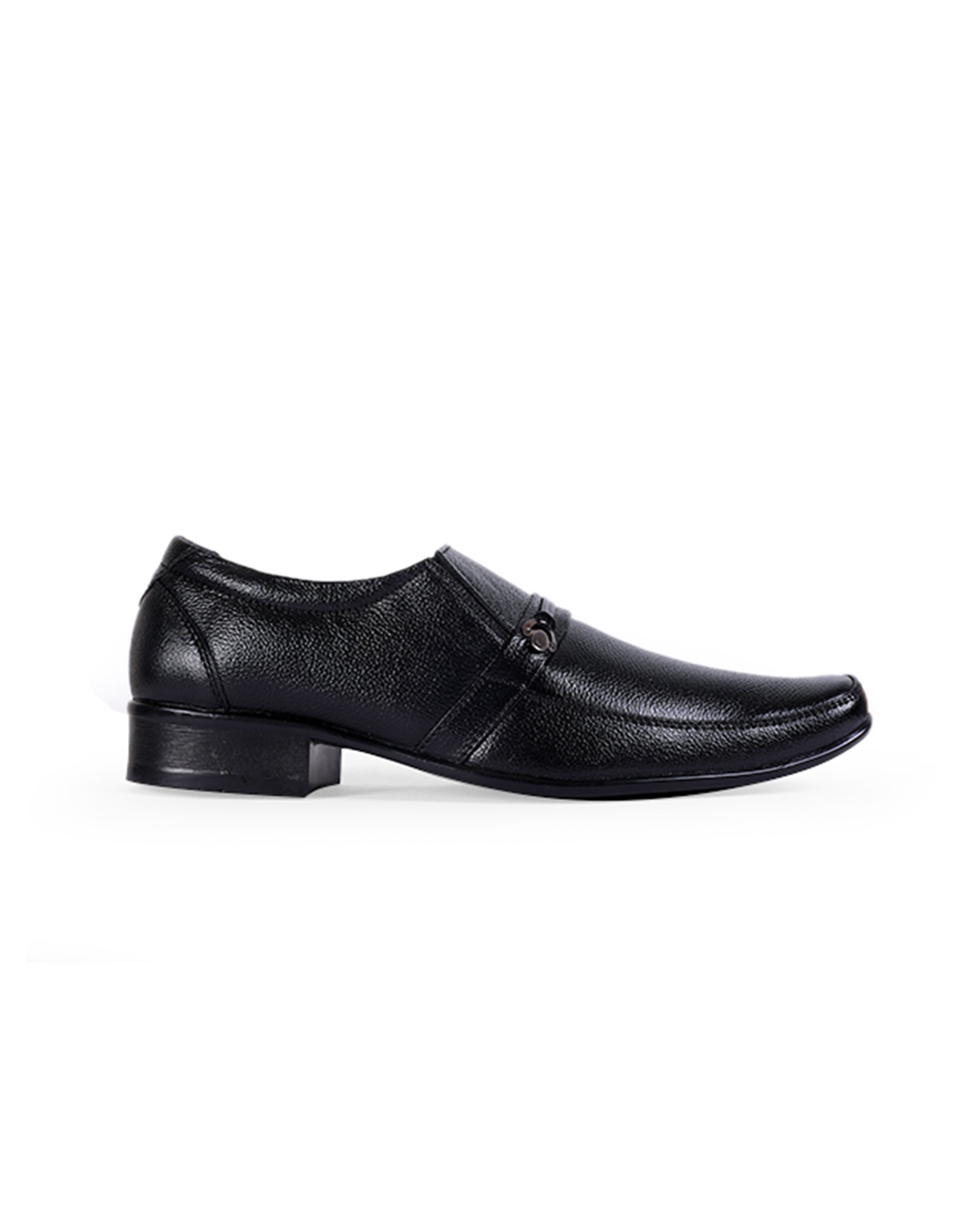 Men's leather black shoes 17911