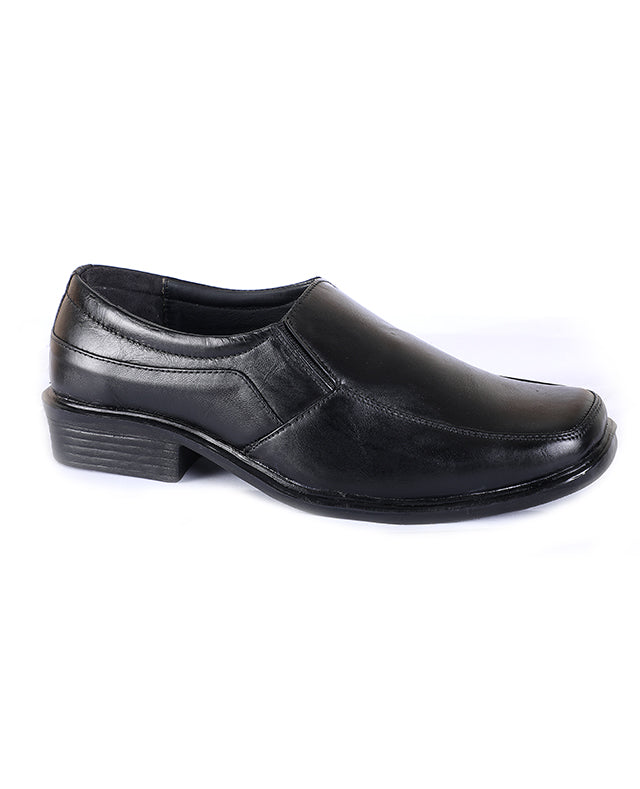 Men's leather black shoes 18312