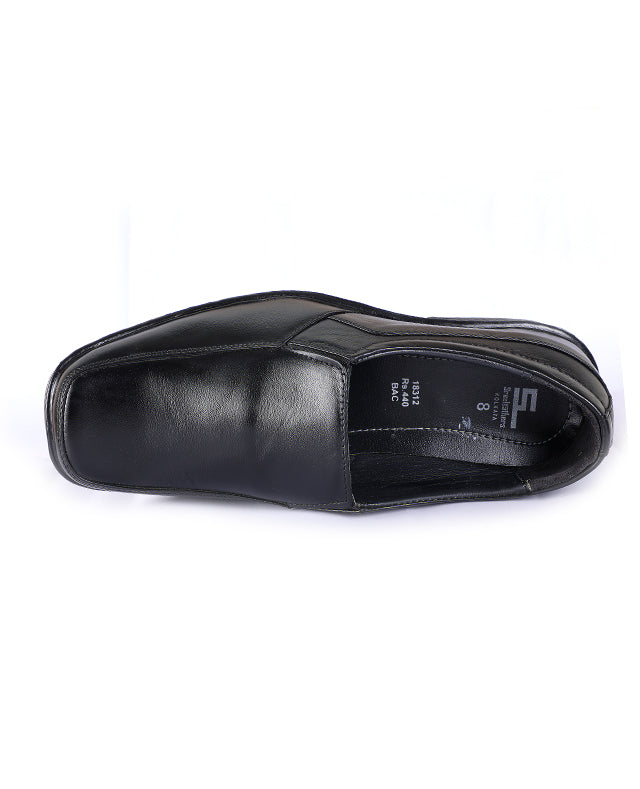 Men's leather black shoes 18312