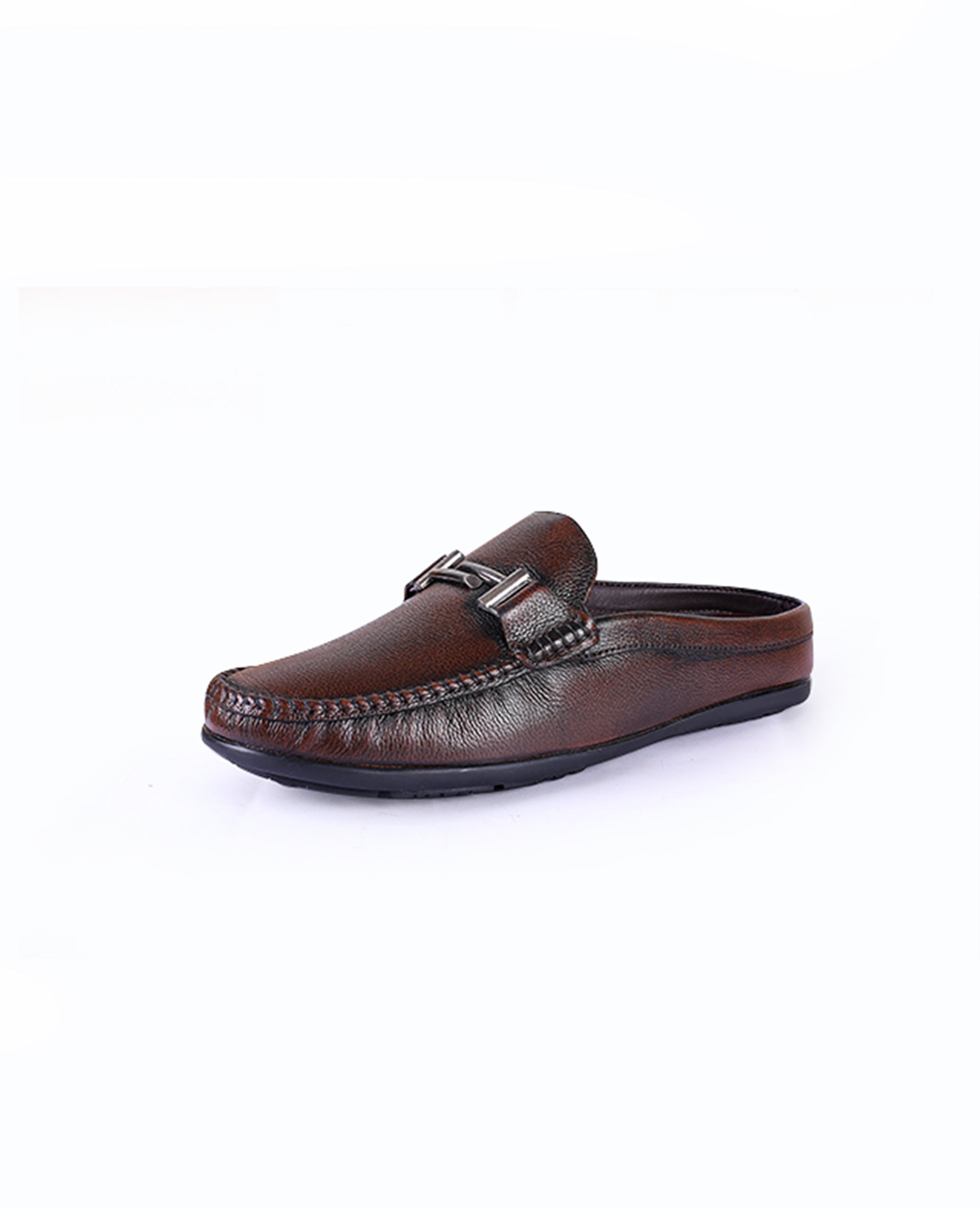 Men's leather brown half shoes 203414