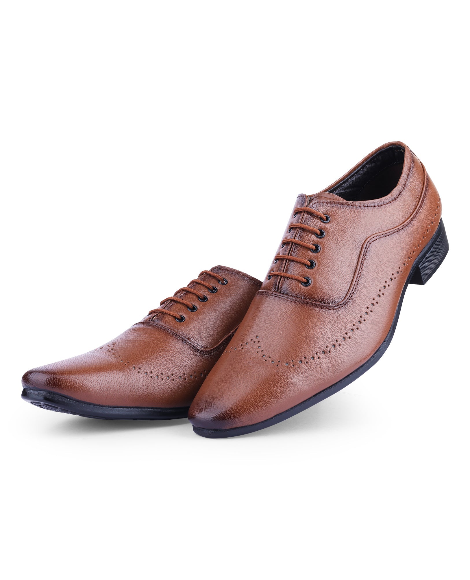 Men's brown leather shoes 24823