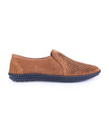Men's leather brown shoes 24857