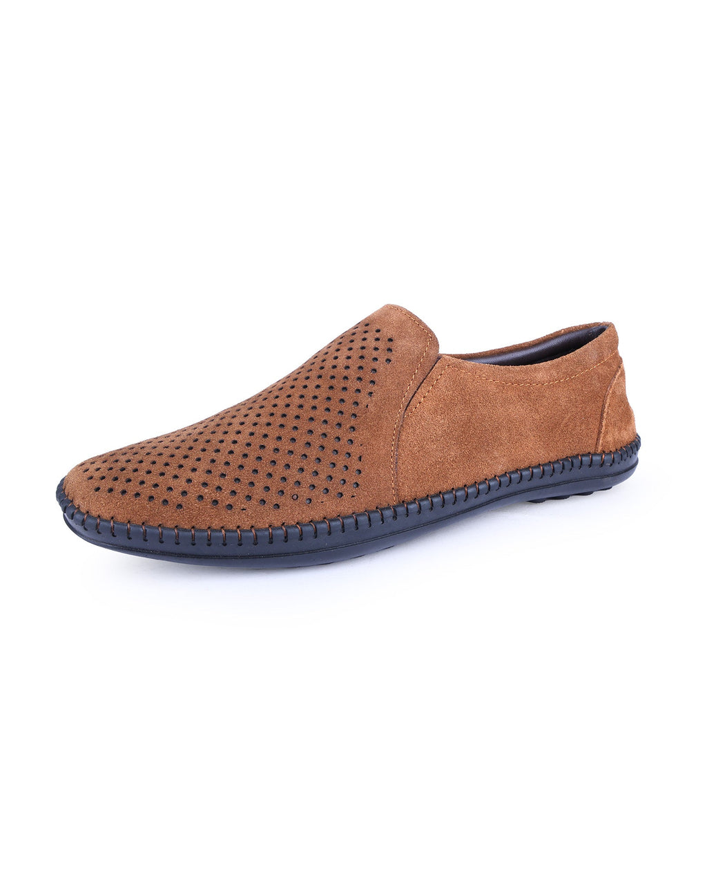 Men's leather brown shoes 24857