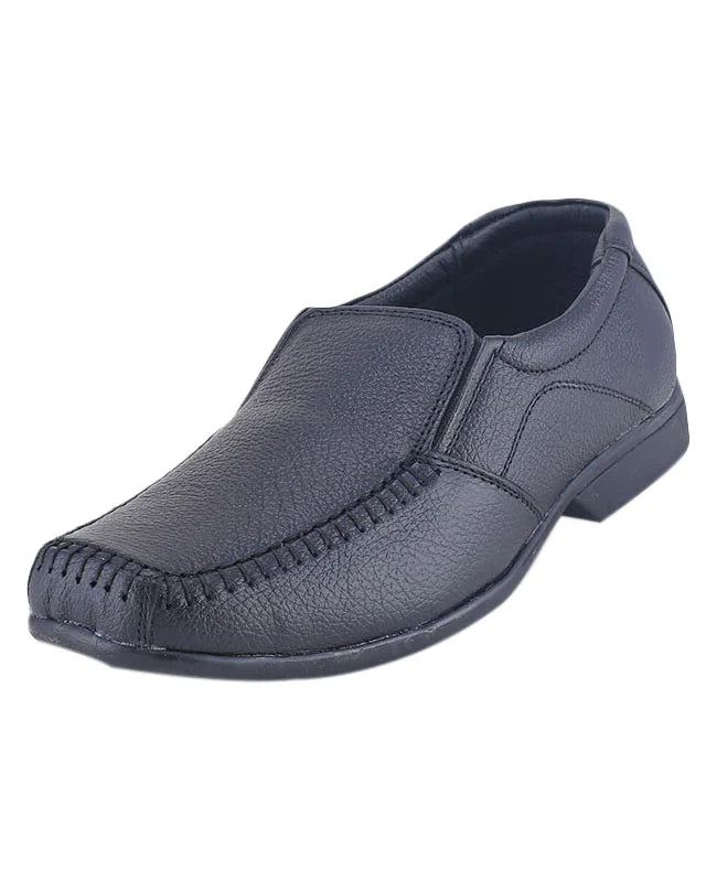 Men's leather black shoes 24378
