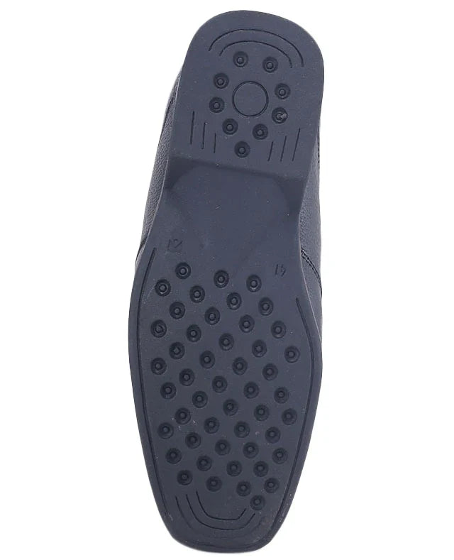 Men's leather black shoes 24378