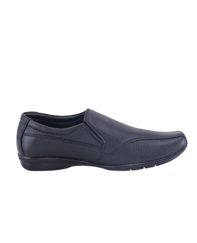 Men's leather black shoes 00813