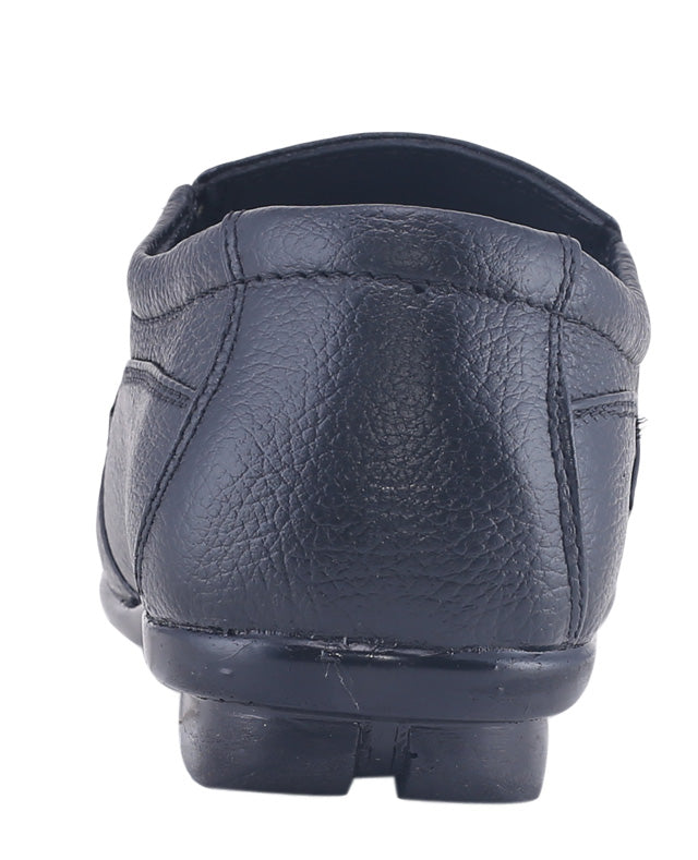 Men's leather black shoes 00813