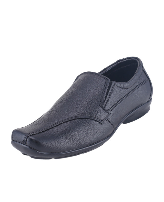 Men's leather black shoes 00813