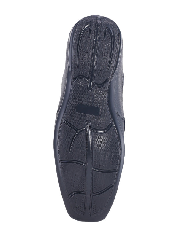 Men's leather black shoes 00813