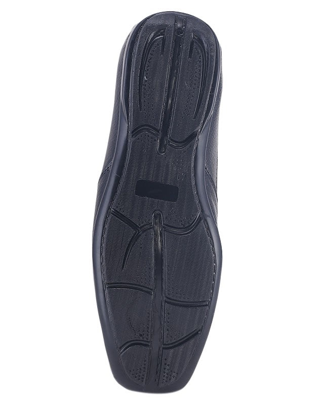 Men's leather black shoes 00815